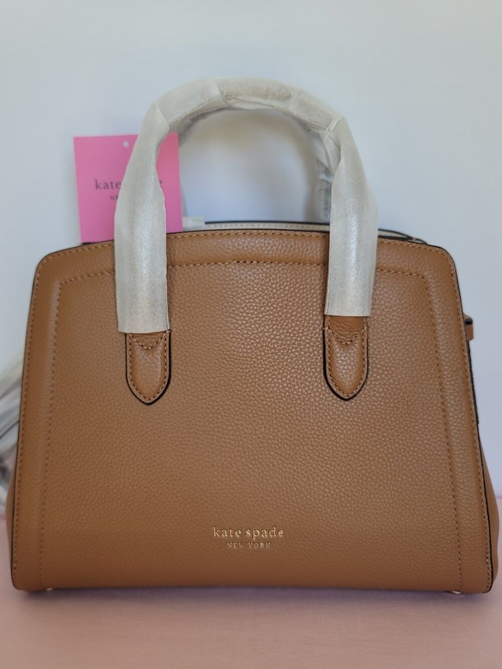 KATE SPADE Knott Pebbled Leather MEDIUM Satchel & Slim Bifold Wallet- Bungalow ⭐ - Picture 2 of 16